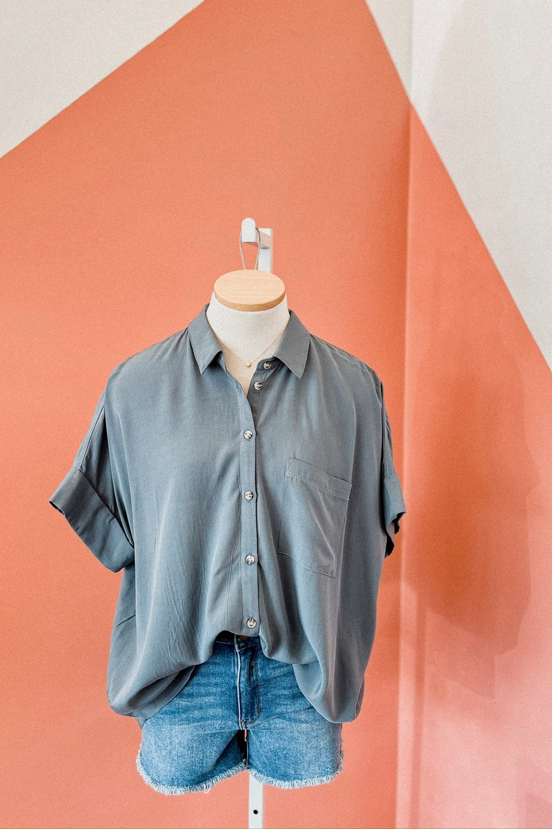 IT'S MY BUTTON-UP SHIRT T. GREY