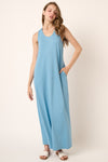 DON'T BE LONG MAXI DRESS CHAMBRAY