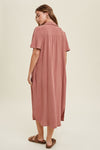 SUNSHINE FUNTIME SHIRT DRESS RED BEAN