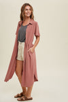 SUNSHINE FUNTIME SHIRT DRESS RED BEAN