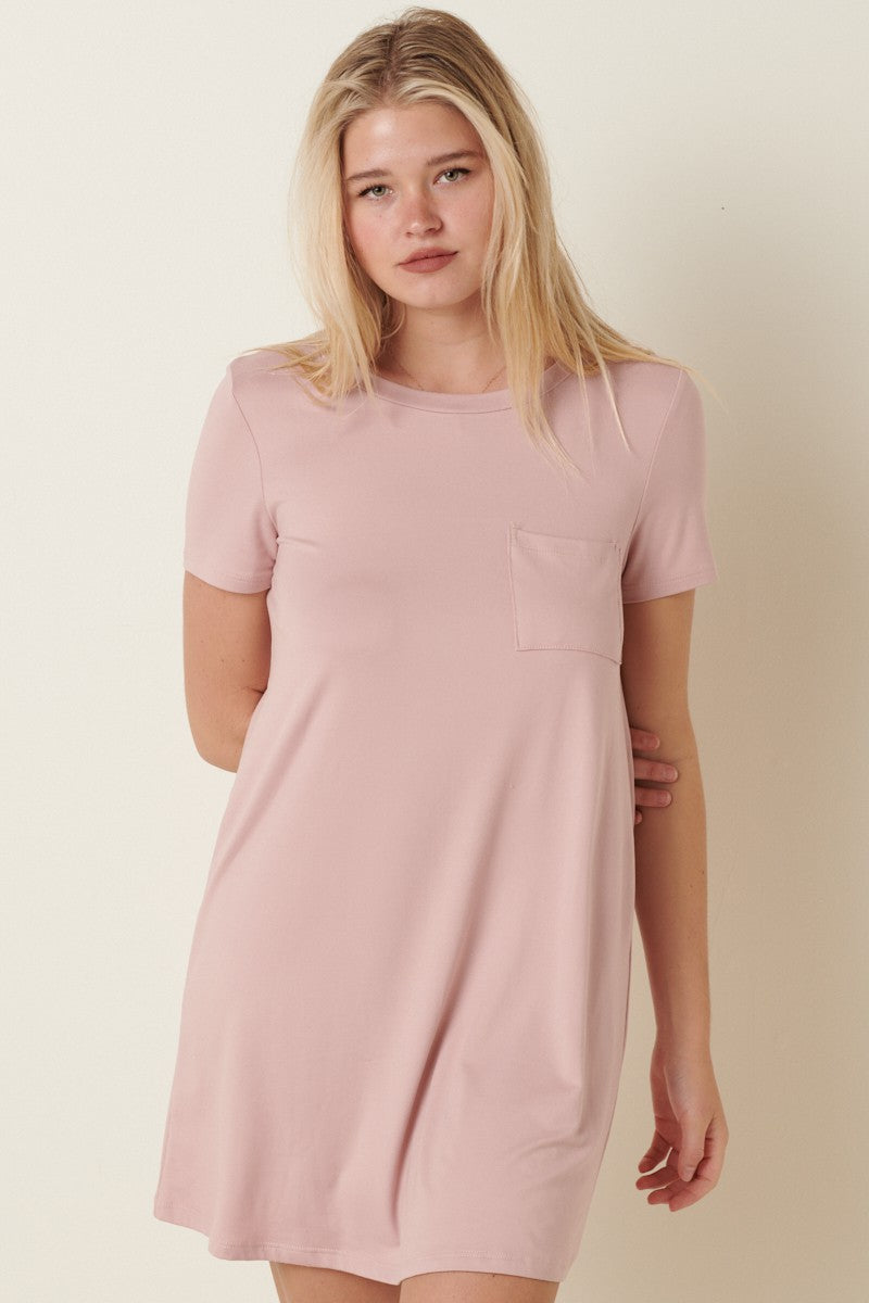 IT'S TRUE T-SHIRT DRESS PALE ROSE