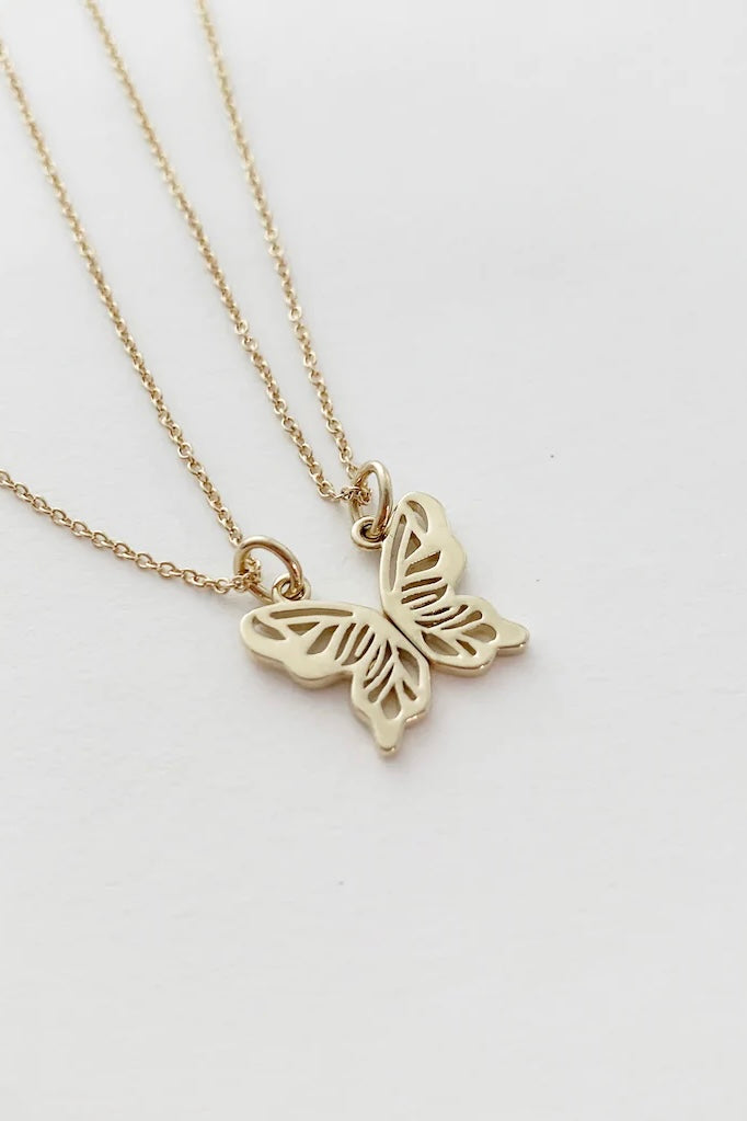 BFF BUTTERFLY NECKLACE DUO
