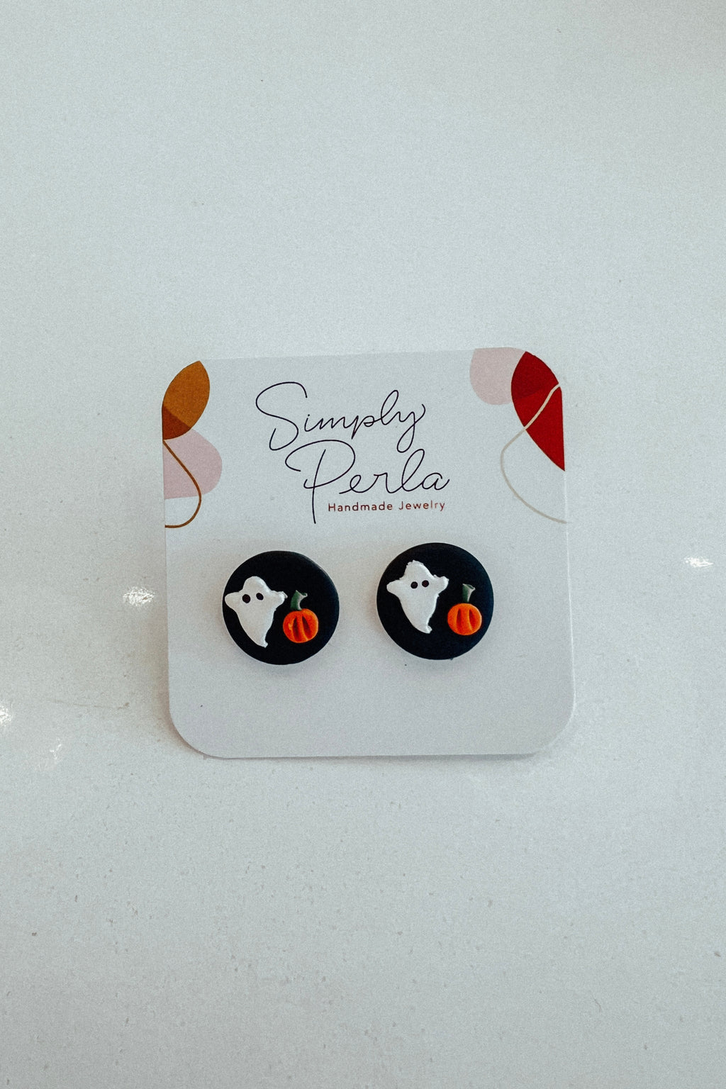 BLACK GHOST HALLOWEEN STUDS