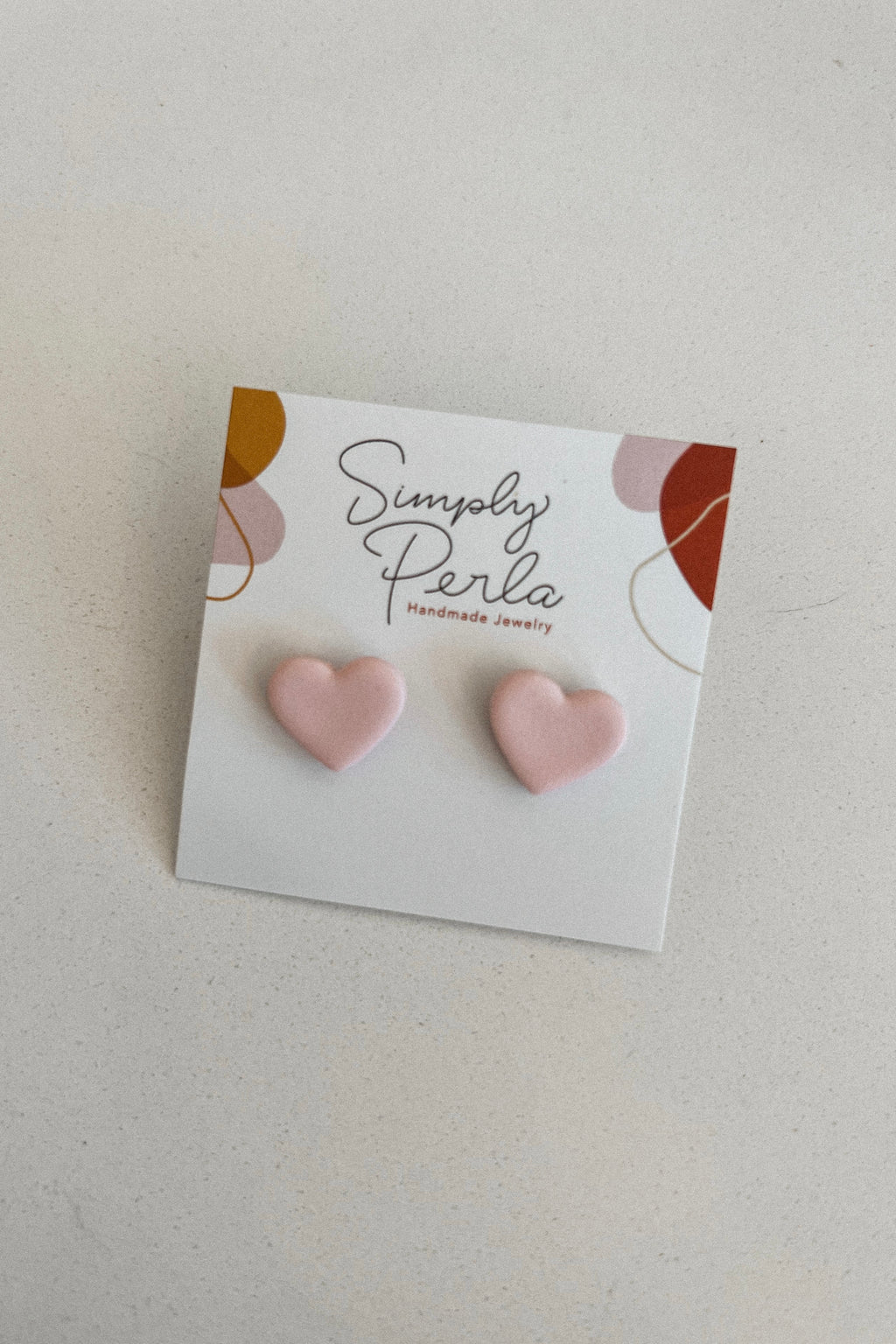 PINK HEART STUD EARRINGS