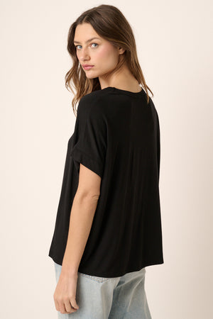 UNLIKE ANYTHING BAMBOO TOP BLACK