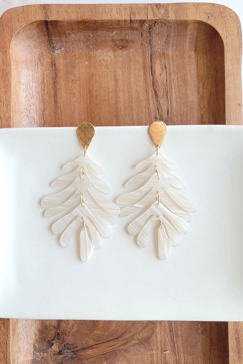 PALM EARRINGS SEASHELL