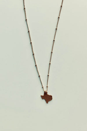 TEXAS PENDANT NECKLACE BROWN