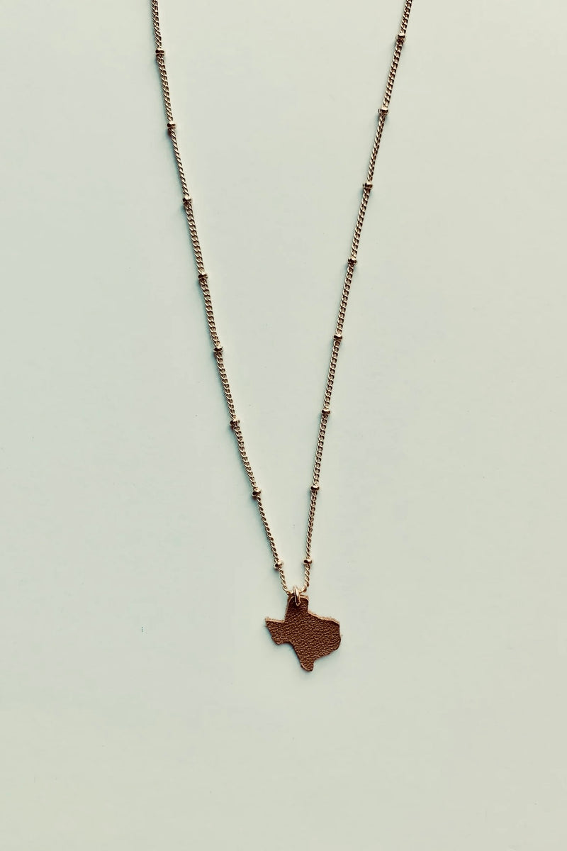 TEXAS PENDANT NECKLACE BROWN