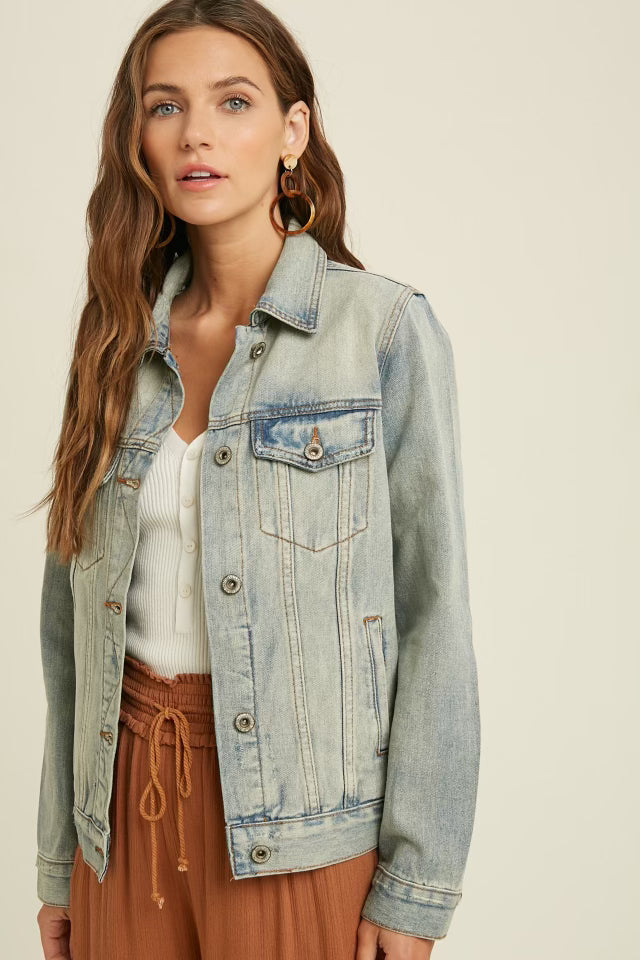 ROCKING STEADY DENIM JEAN JACKET L. DENIM