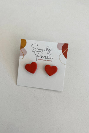 RED HEART STUD EARRINGS