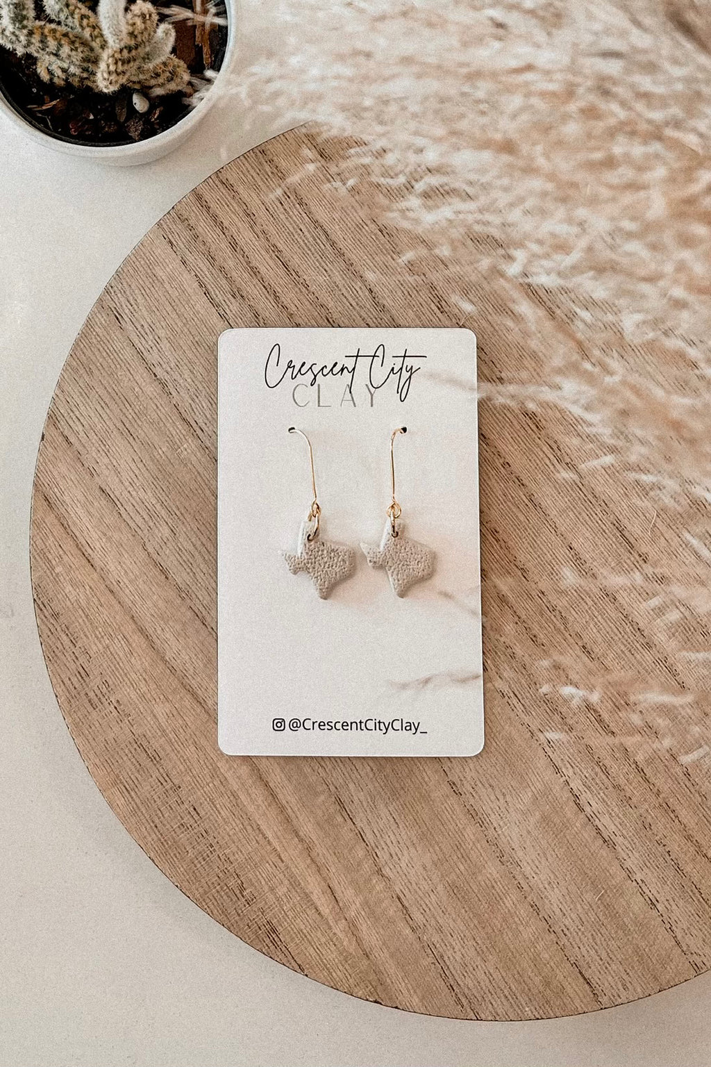 TEXAS DANGLE EARRINGS SPECKLED BIRCH